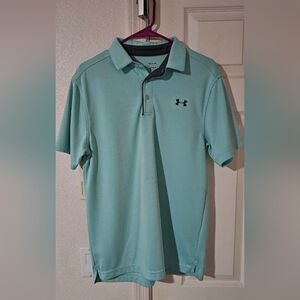 Mens Under Armour Blue Polo Shirt Performance Athletic